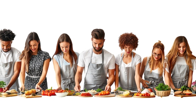 Uśmiechnięci uczestnicy kursu gotowania